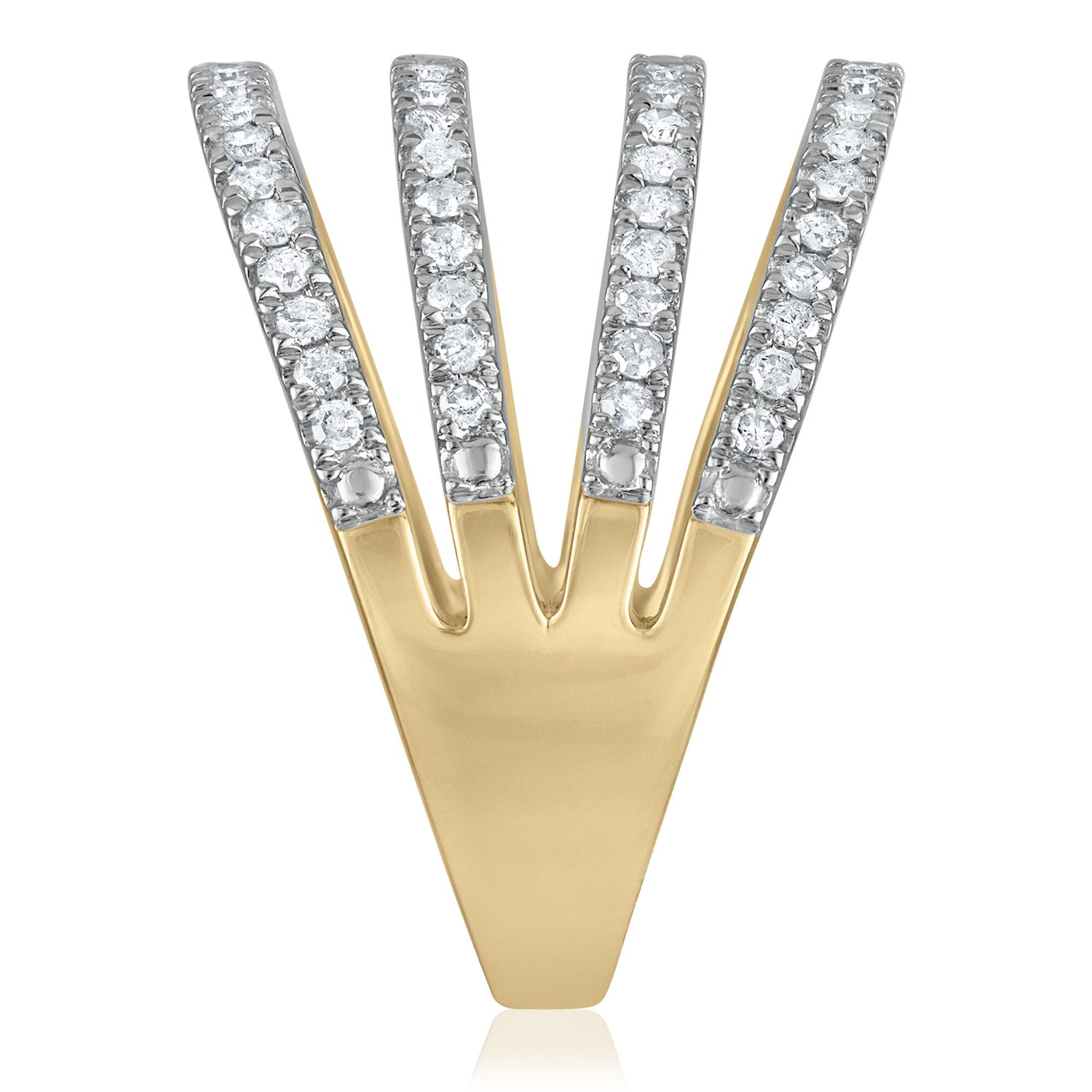Diamond Four-Row Band in 10K Yellow Gold (1/2 ct. tw.)