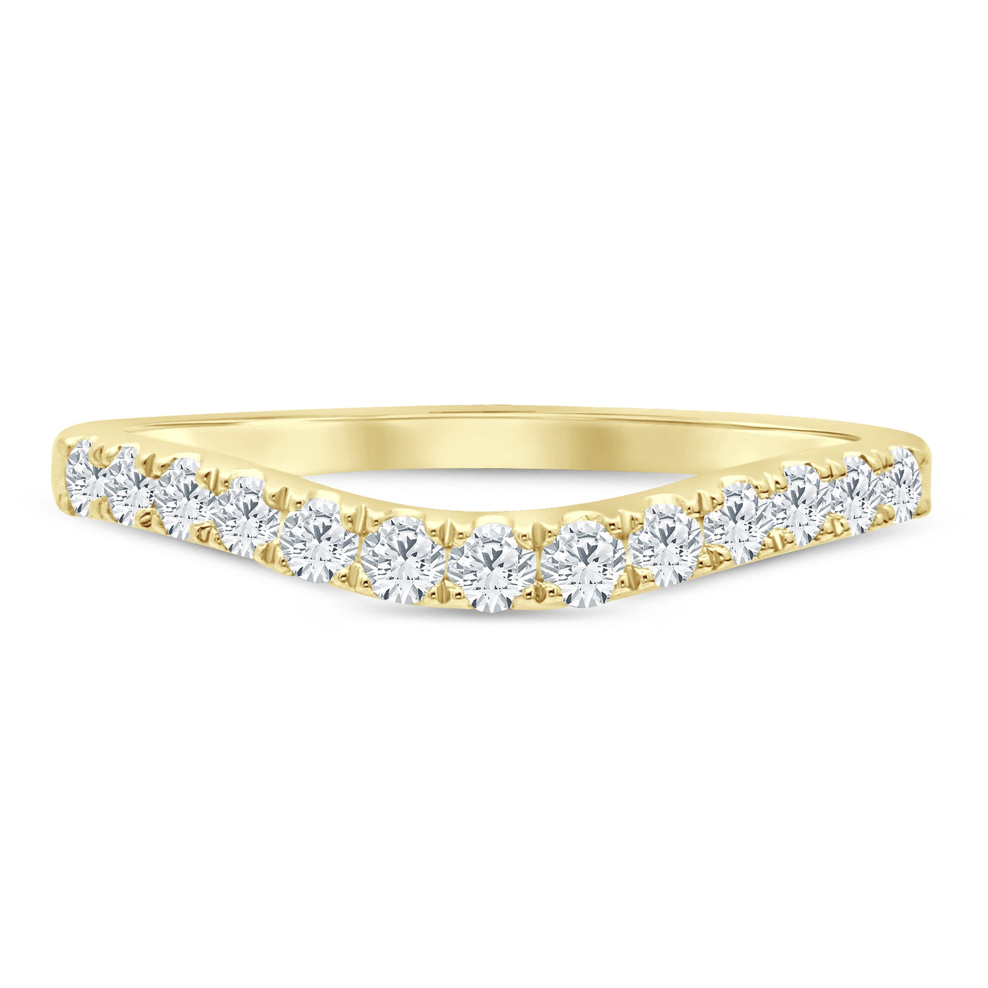 1/3 ct. tw. Diamond Contour Band in 14K Yellow Gold