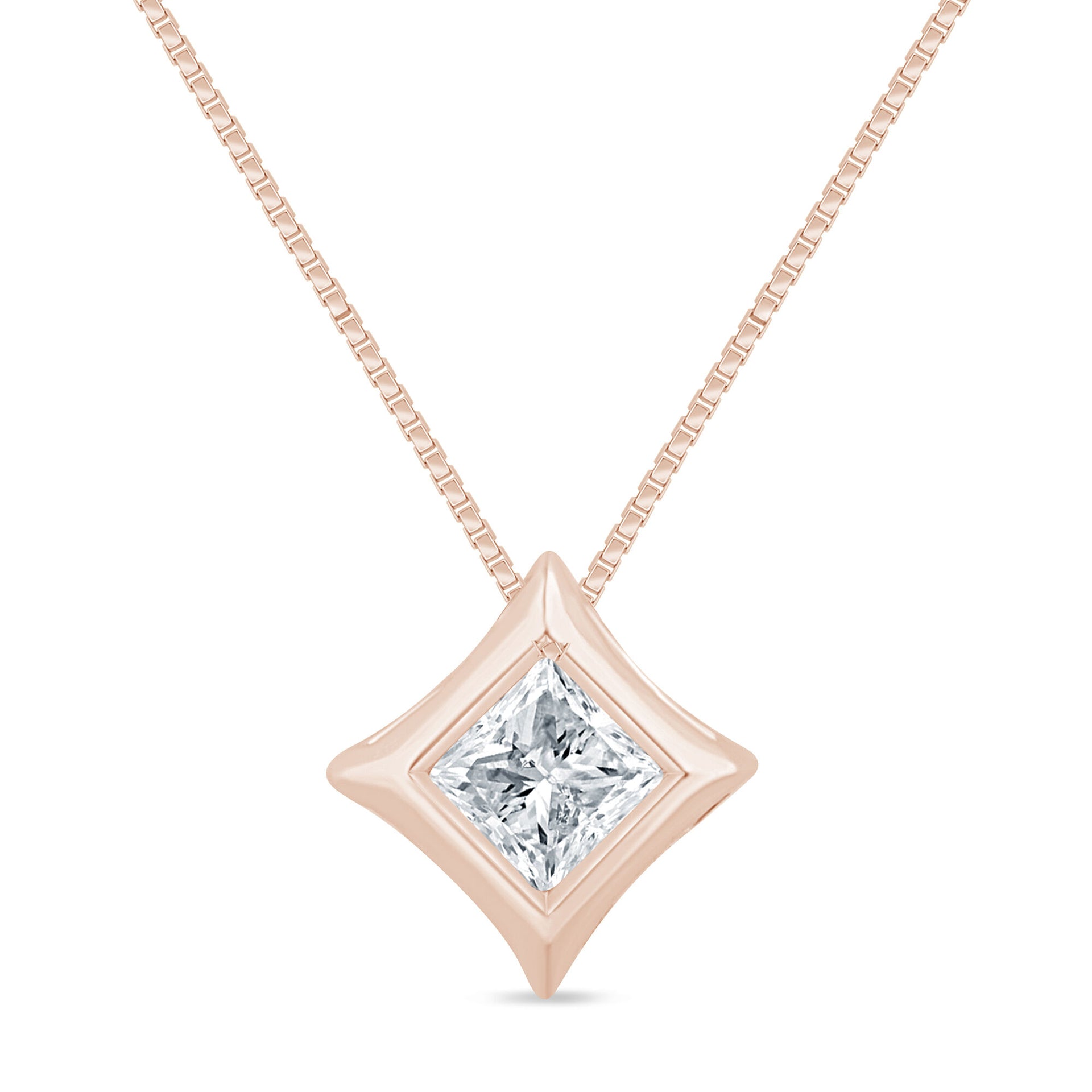Diamond Starra Pendant in 14K Rose Gold (1/10 ct. tw.)