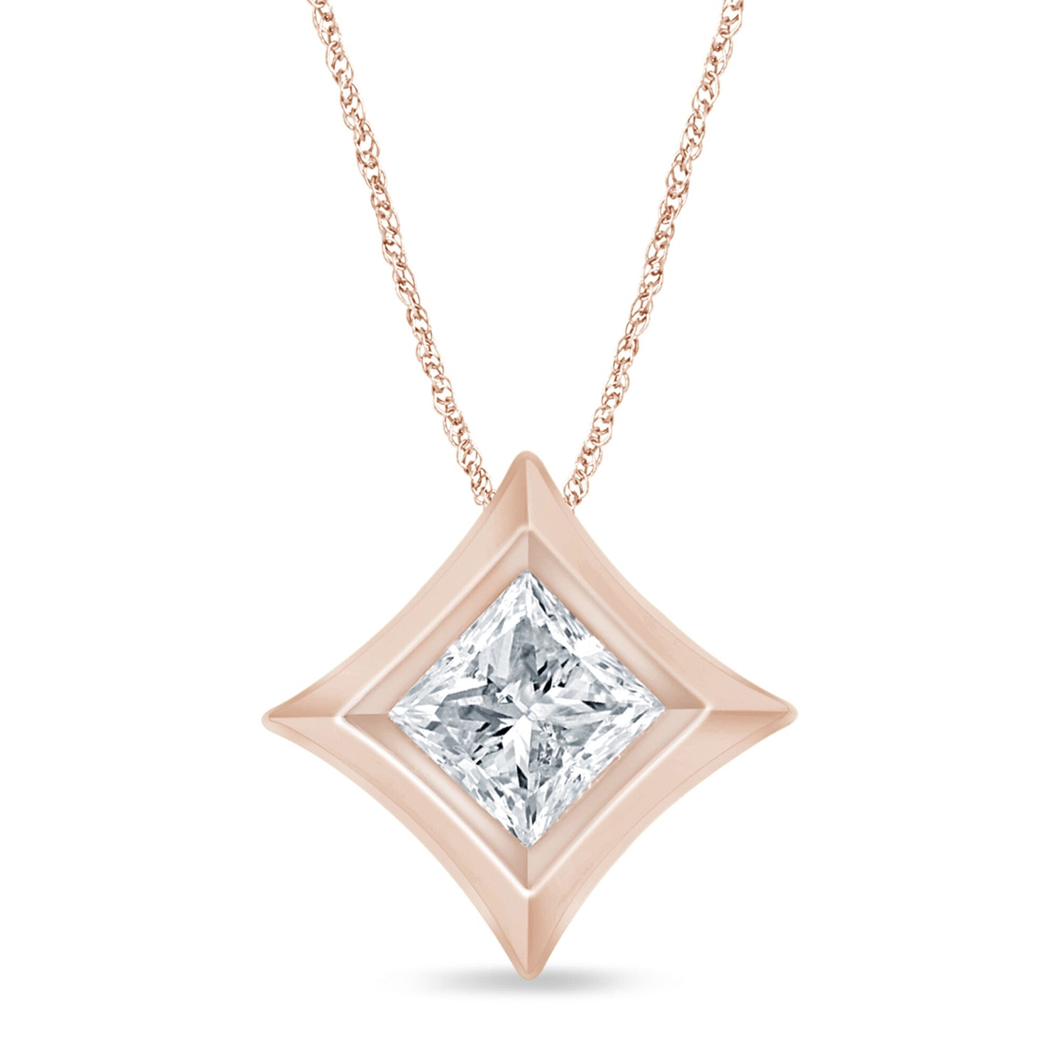 Diamond Starra Pendant in 14K Rose Gold (1/4 ct. tw.)