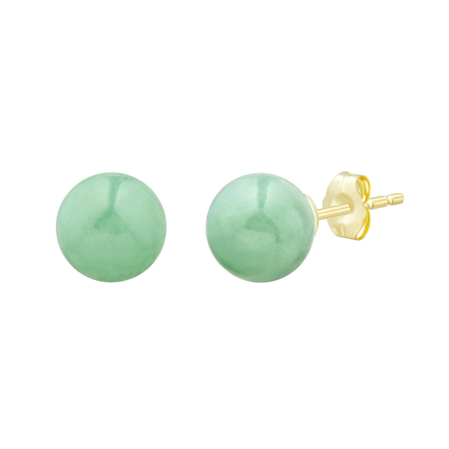 Jade Earrings in 10K Yellow Gold