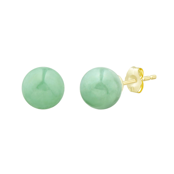 Jade Earrings in 10K Yellow Gold