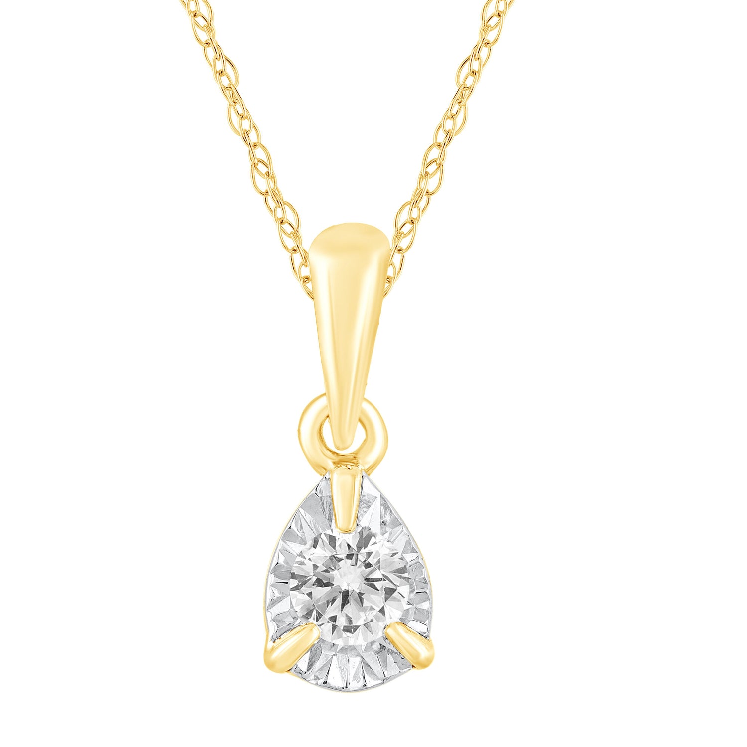Diamond Pendant in 10K Yellow Gold (1/8 ct. tw.)