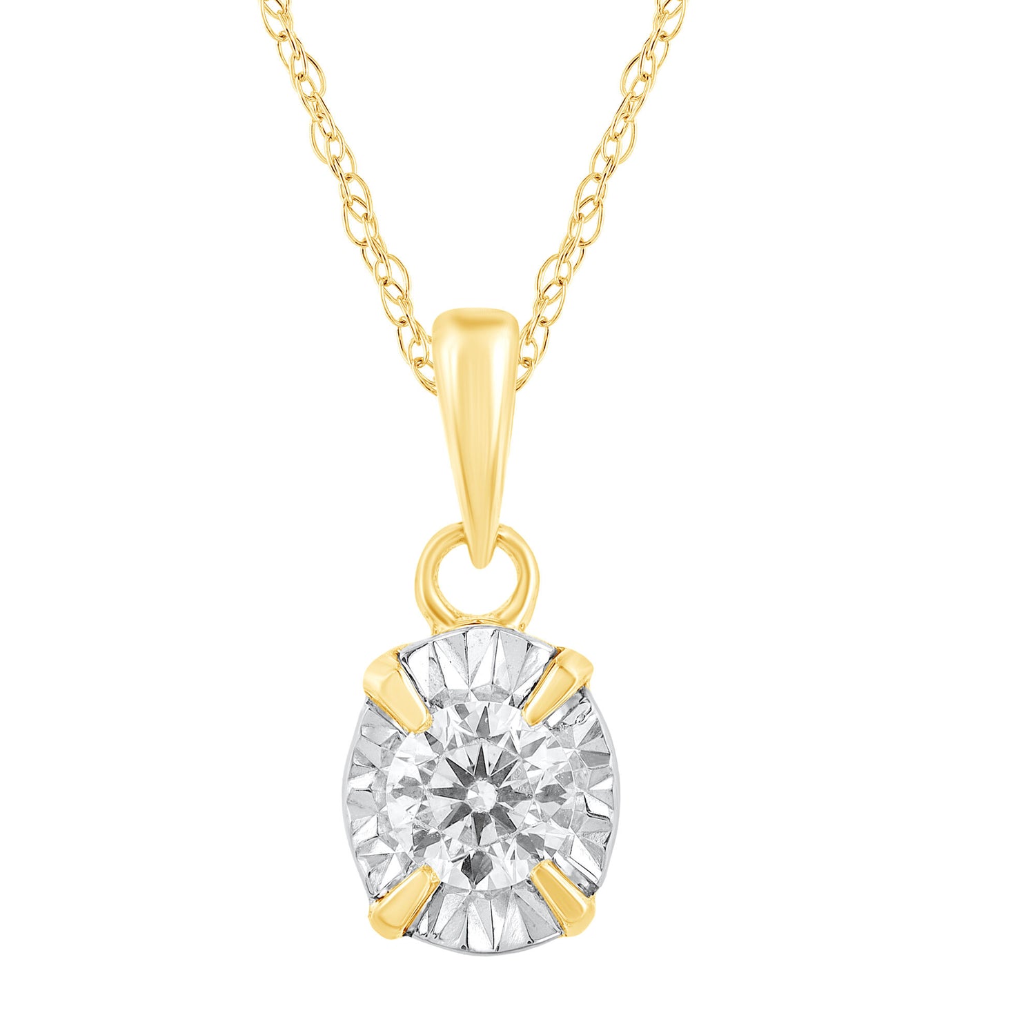 Diamond Pendant in 10K Yellow Gold (1/8 ct. tw.)