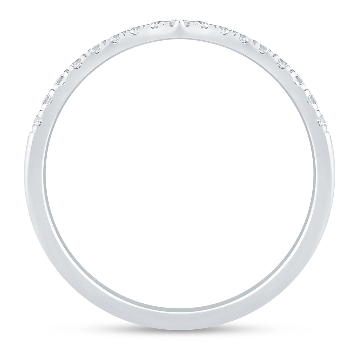 Diamond Contour Band in 14K White Gold (1/5 ct. tw.)