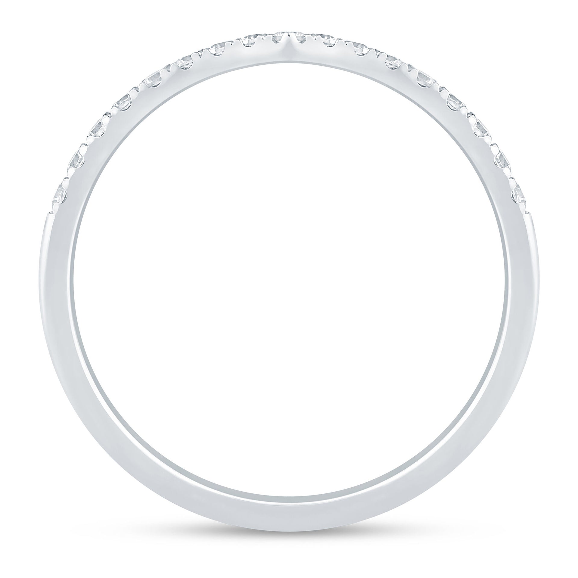 Diamond Contour Band in 14K White Gold (1/5 ct. tw.)