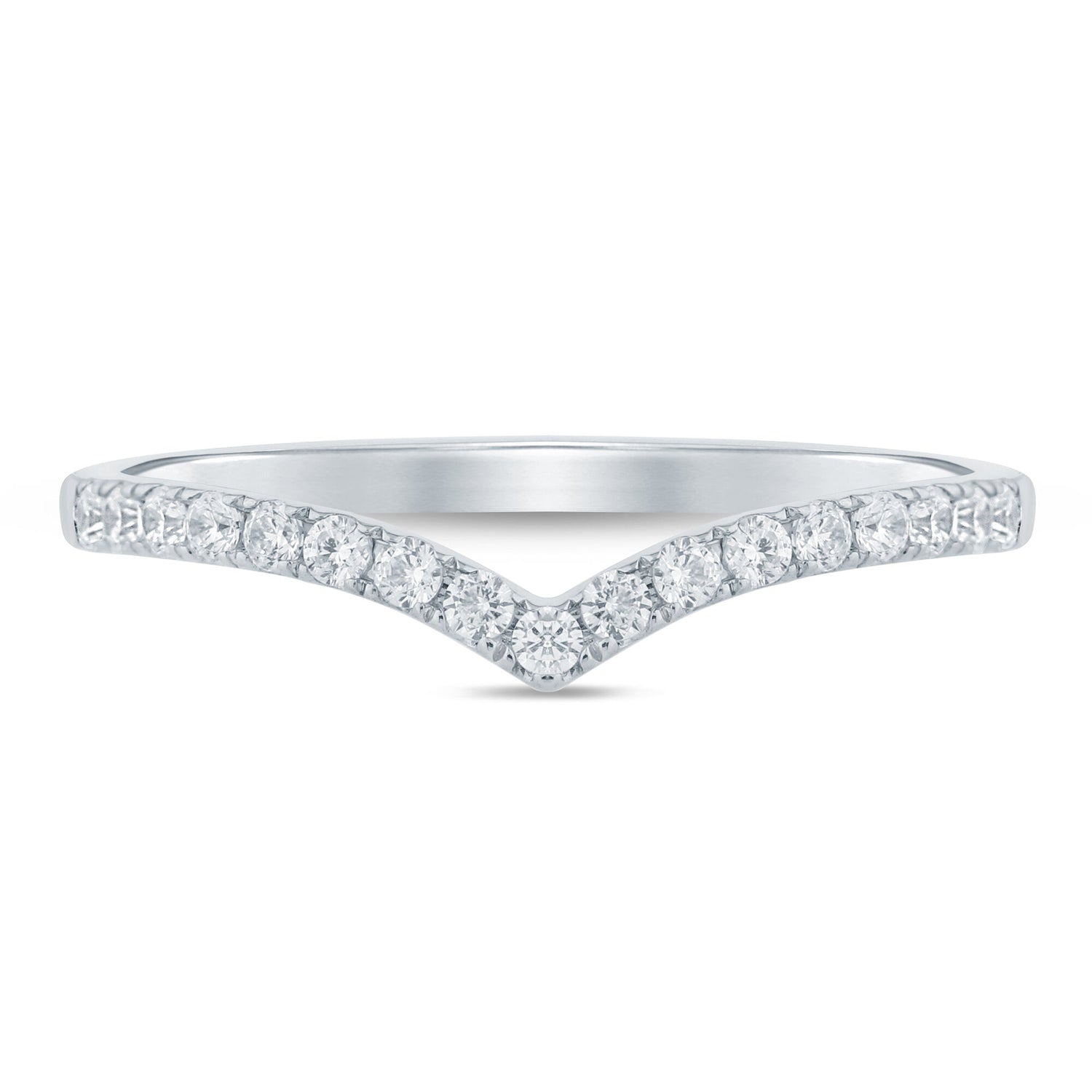 Diamond Contour Band in 14K White Gold (1/5 ct. tw.)