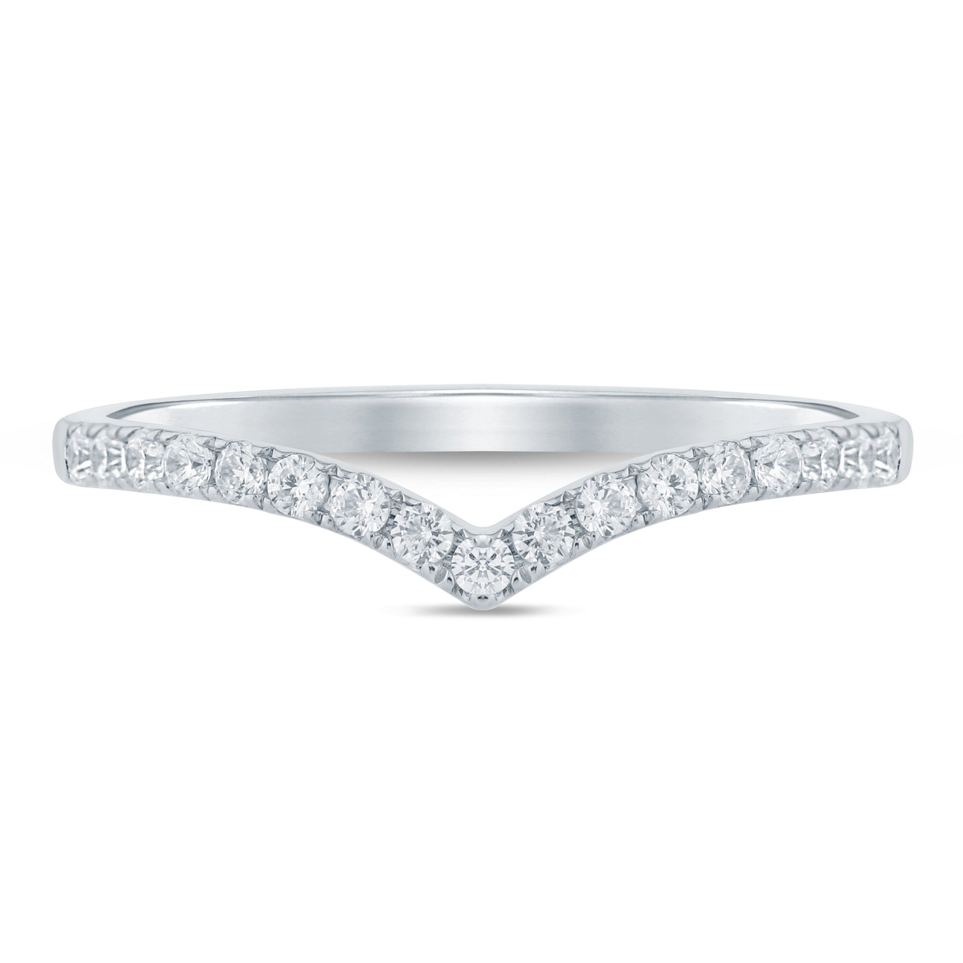 Diamond Contour Band in 14K White Gold (1/5 ct. tw.)