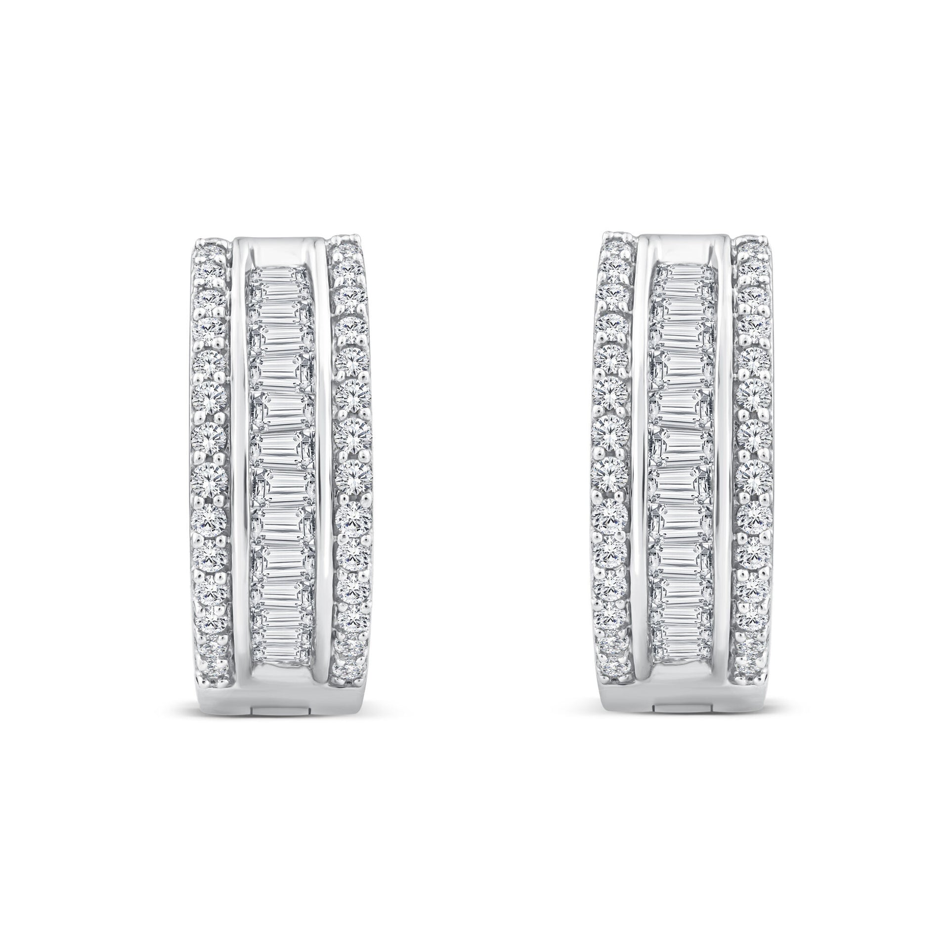 Diamond Hoop Earrings in 14K White Gold (1 ct. tw.)