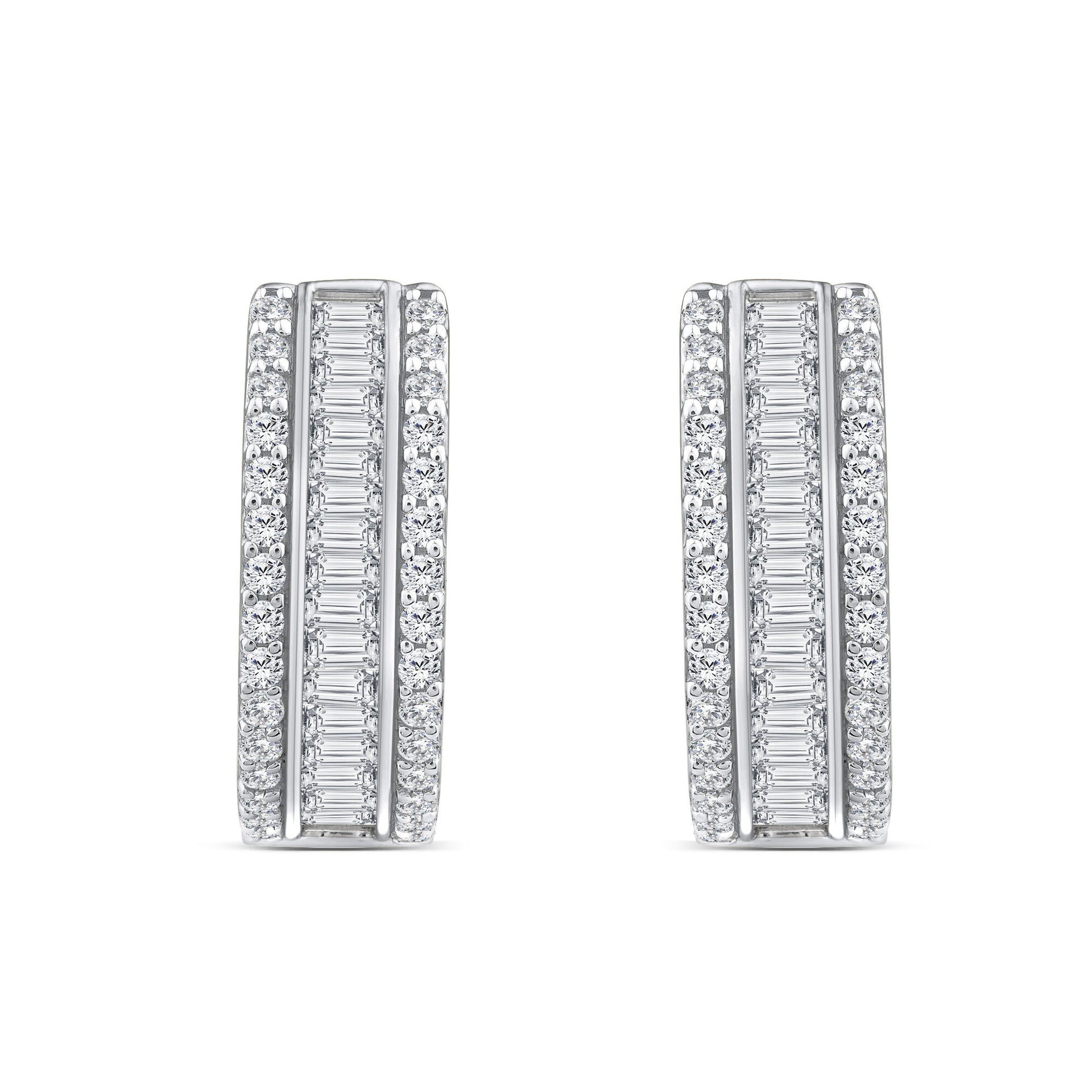 Diamond Hoop Earrings in 14K White Gold (2 ct. tw.)