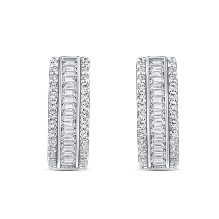 Diamond Hoop Earrings in 14K White Gold (2 ct. tw.)