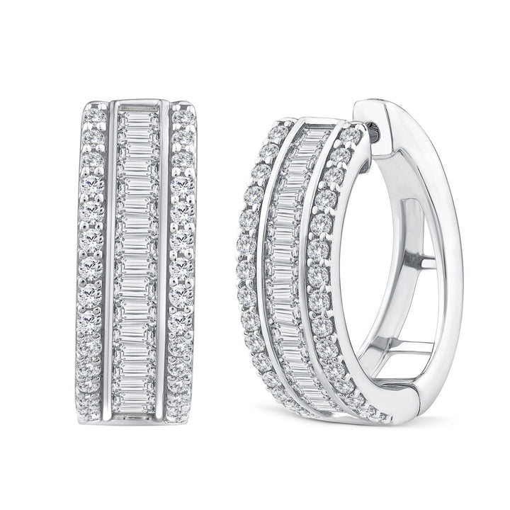 Diamond Hoop Earrings in 14K White Gold (2 ct. tw.)