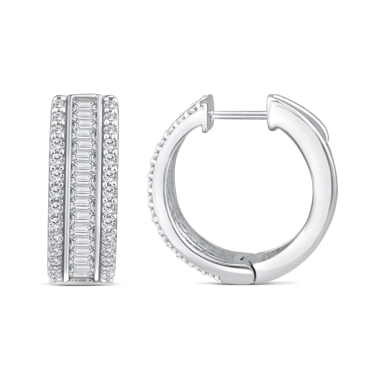 Diamond Hoop Earrings in 14K White Gold (2 ct. tw.)