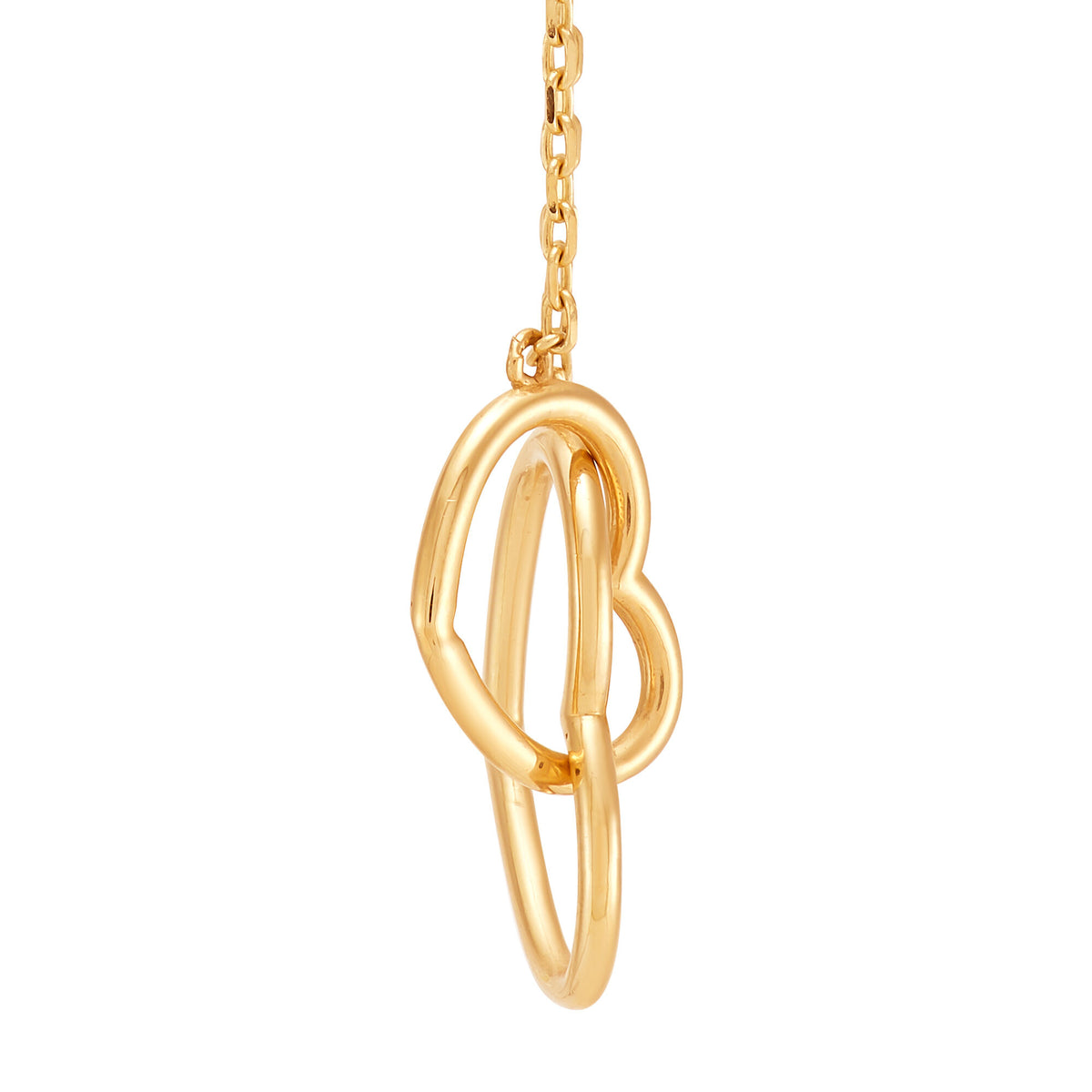 Interlocked Heart Necklace in 14K Yellow Gold