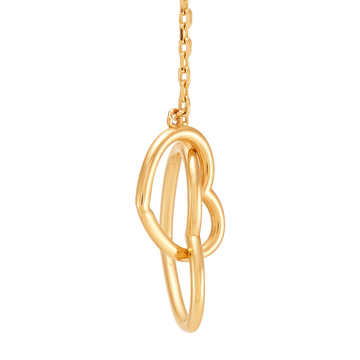 Interlocked Heart Necklace in 14K Yellow Gold
