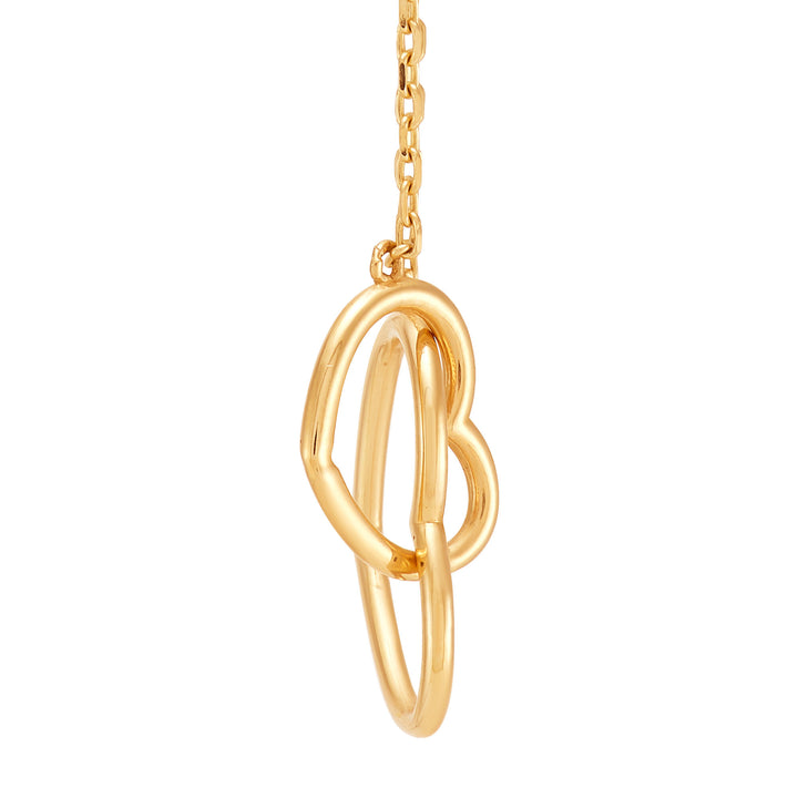 Interlocked Heart Necklace in 14K Yellow Gold