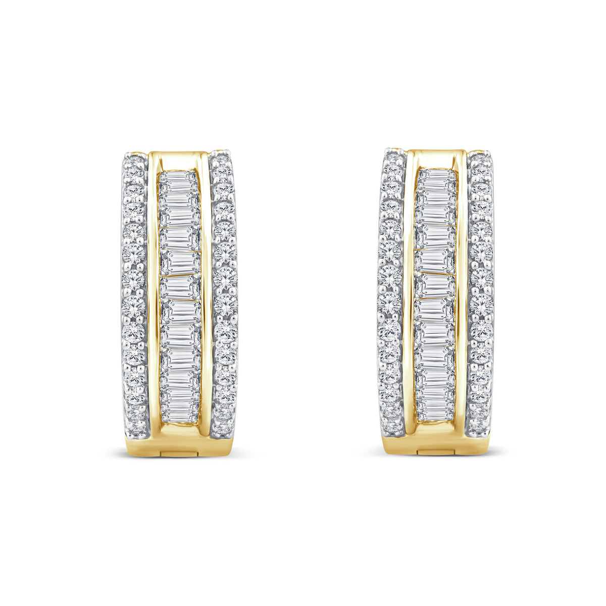 Diamond Hoop Earrings in 14K Yellow Gold (1 ct. tw.)