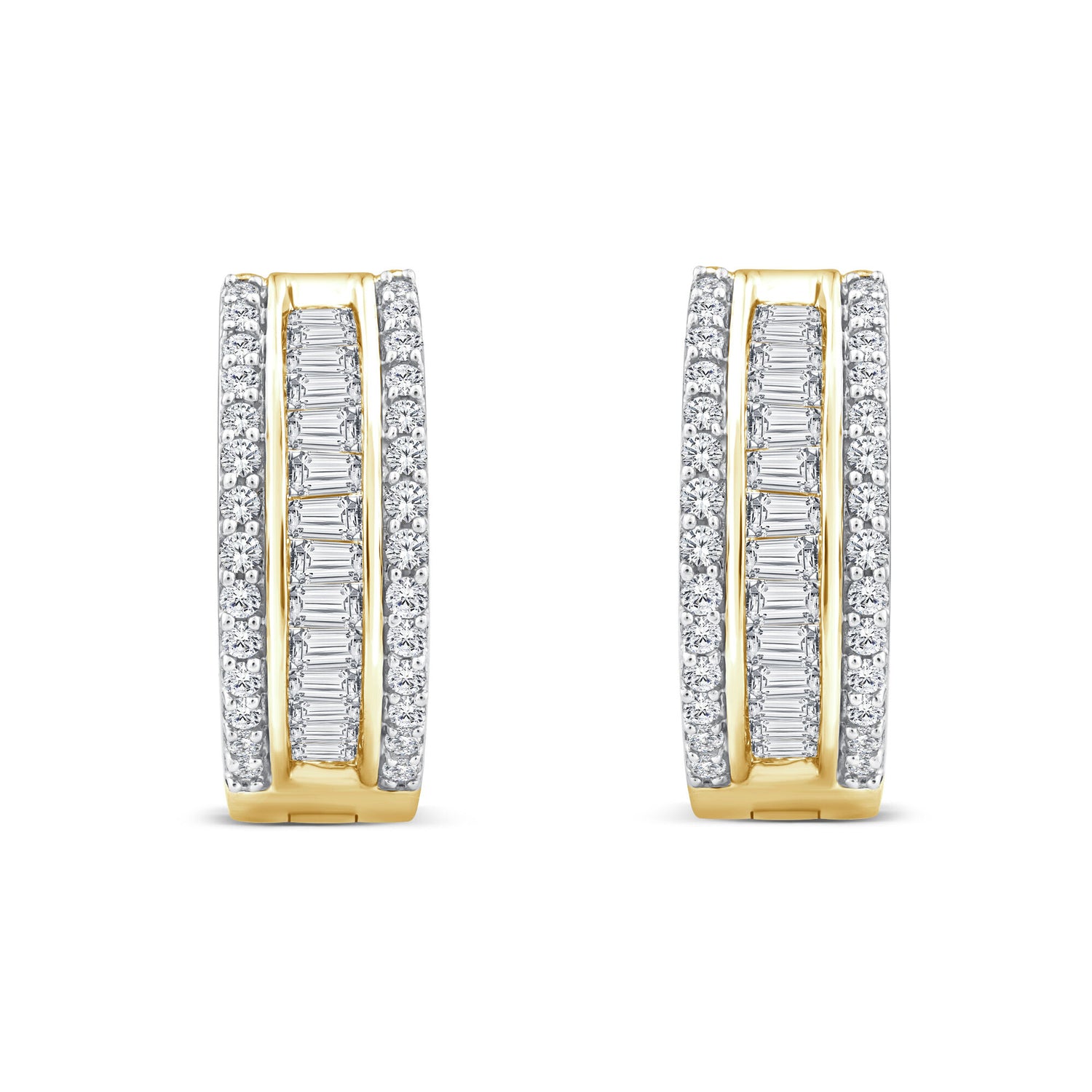 Diamond Hoop Earrings in 14K Yellow Gold (1 ct. tw.)
