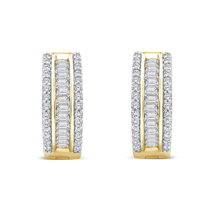 Diamond Hoop Earrings in 14K Yellow Gold (1 ct. tw.)