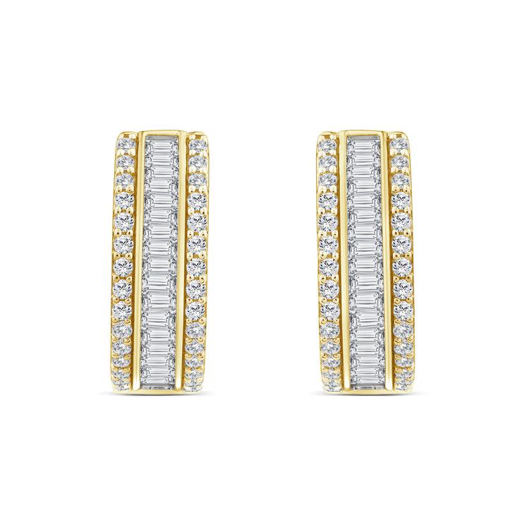 Diamond Hoop Earrings in 14K Yellow Gold (2 ct. tw.)