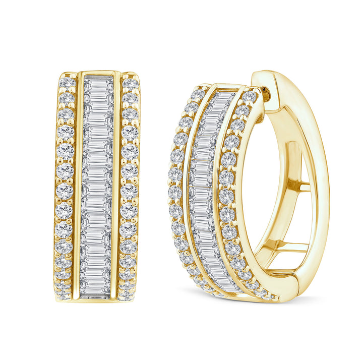 Diamond Hoop Earrings in 14K Yellow Gold (2 ct. tw.)