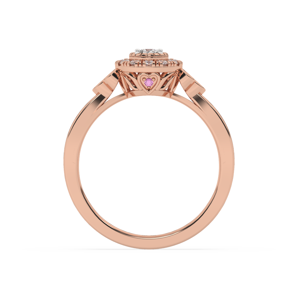 Lab Grown Diamond and Pink Sapphire Promise Ring in 10K Rose Gold (1/3 ct. tw.)