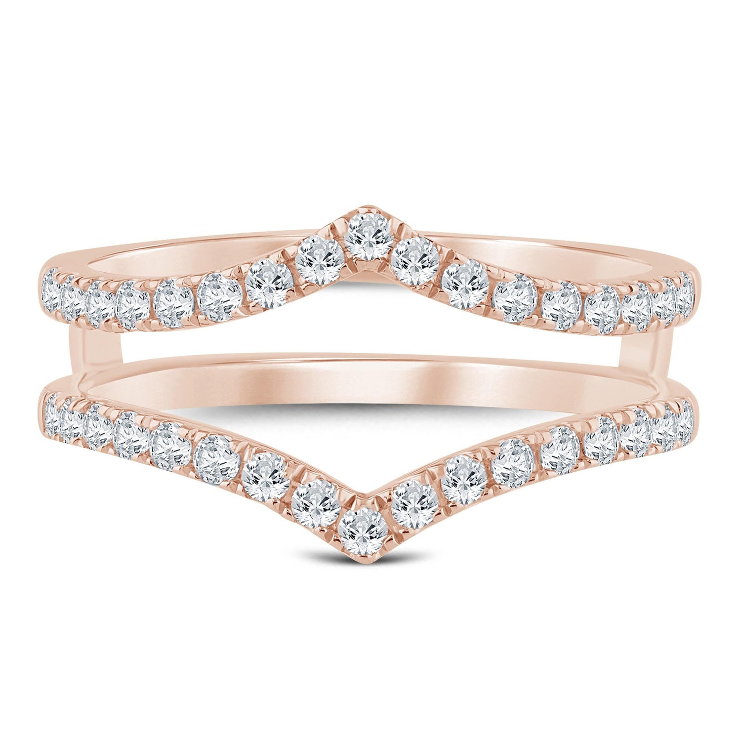 Diamond Chevron Ring Insert in 14K Rose Gold (1/2 ct. tw.)