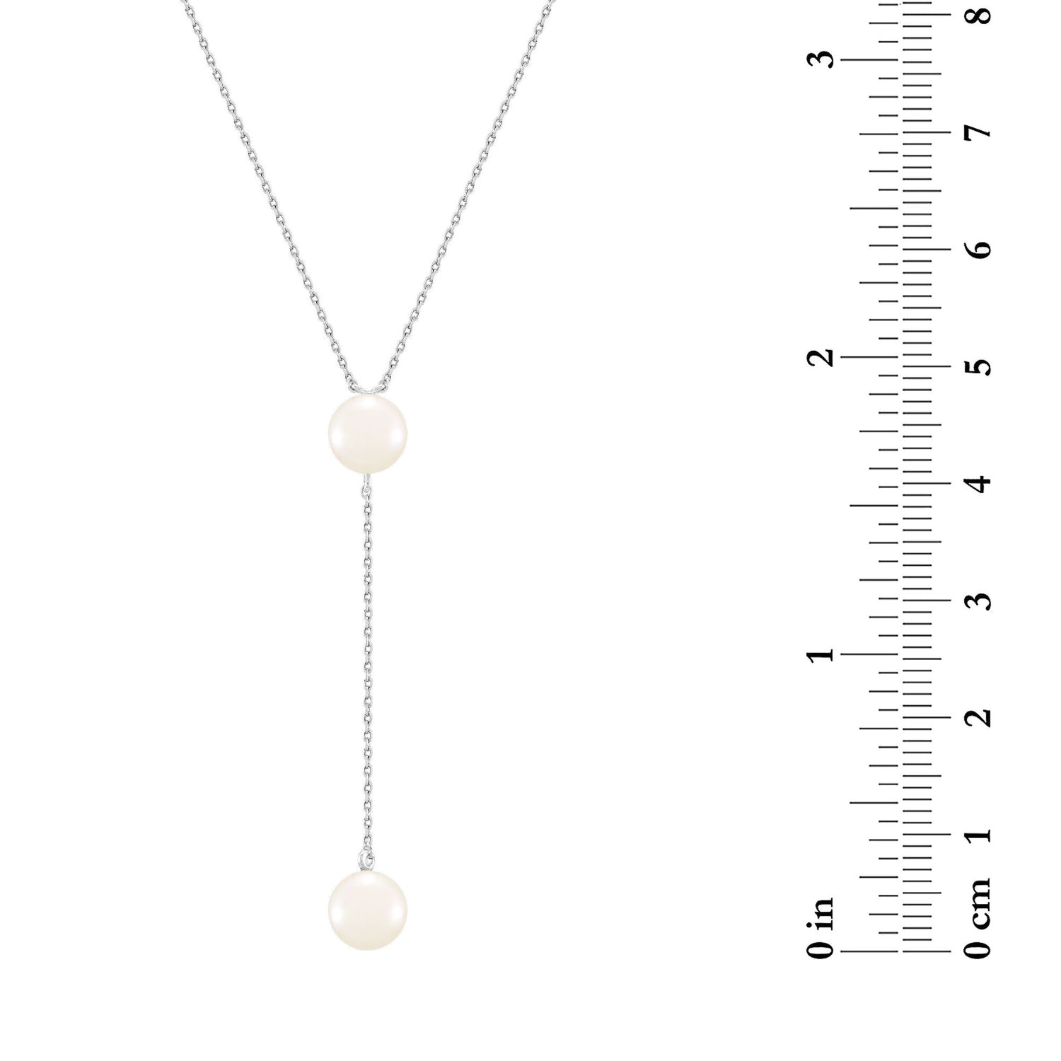 Round and Button Freshwater Cultured Pearl Drop Pendant in Sterling Silver