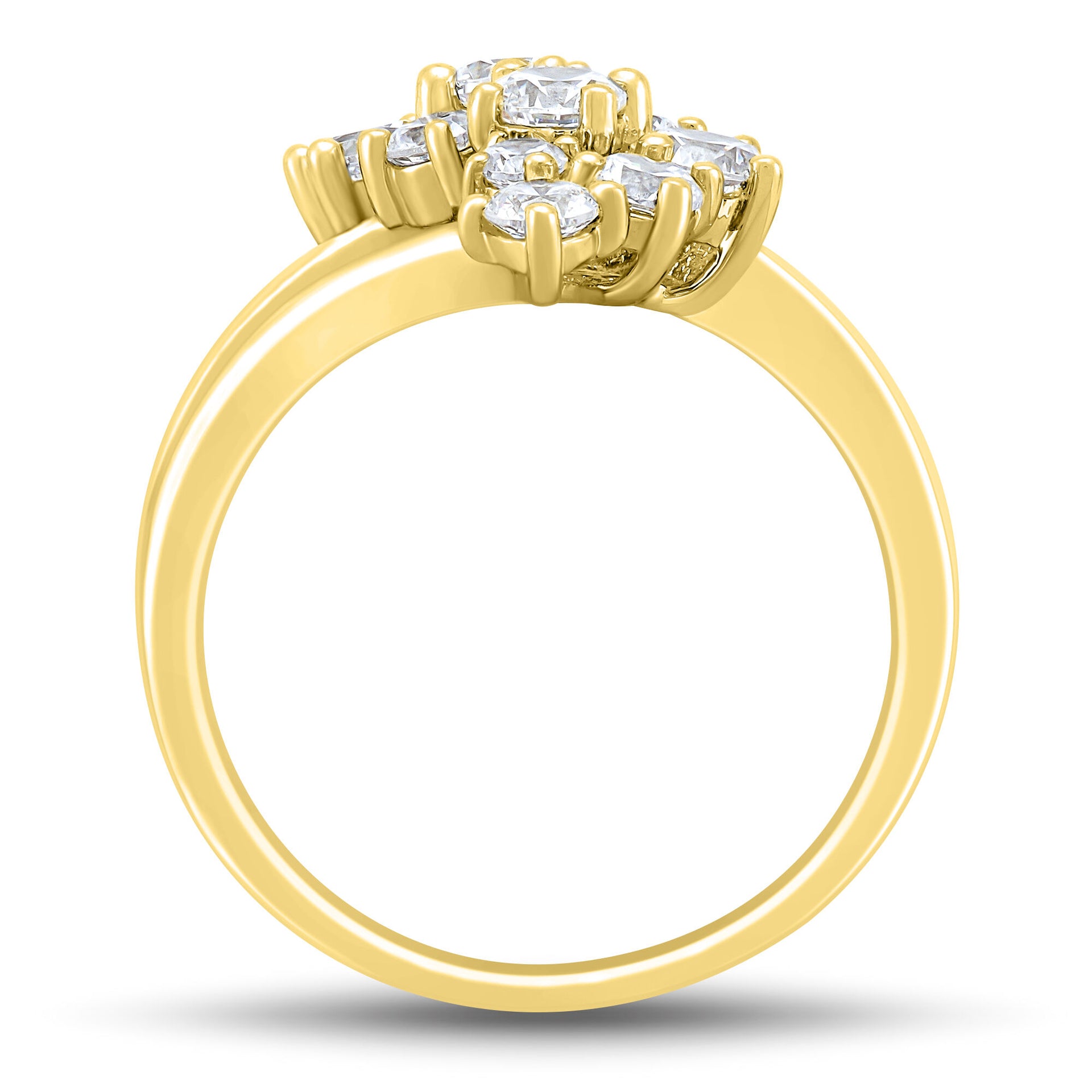 Lab Grown Diamond Journey Cluster Ring in 10K Yellow Gold (1 1/2 ct. tw.)