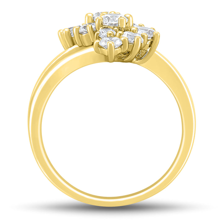 Lab Grown Diamond Journey Cluster Ring in 10K Yellow Gold (1 1/2 ct. tw.)