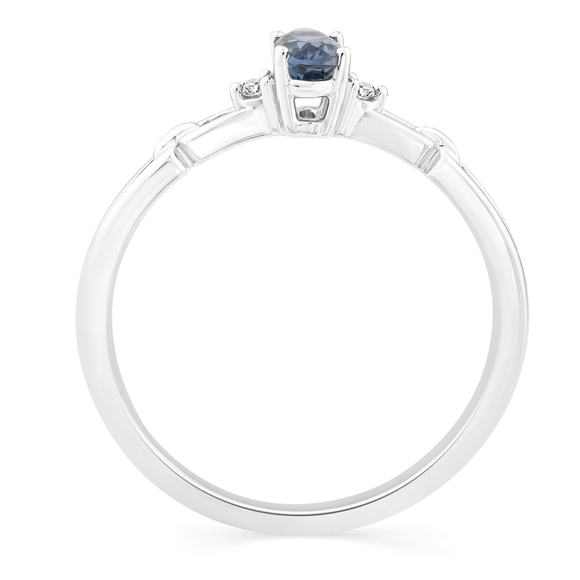 Blue Topaz and Diamond Accent Ring in 10K White Gold