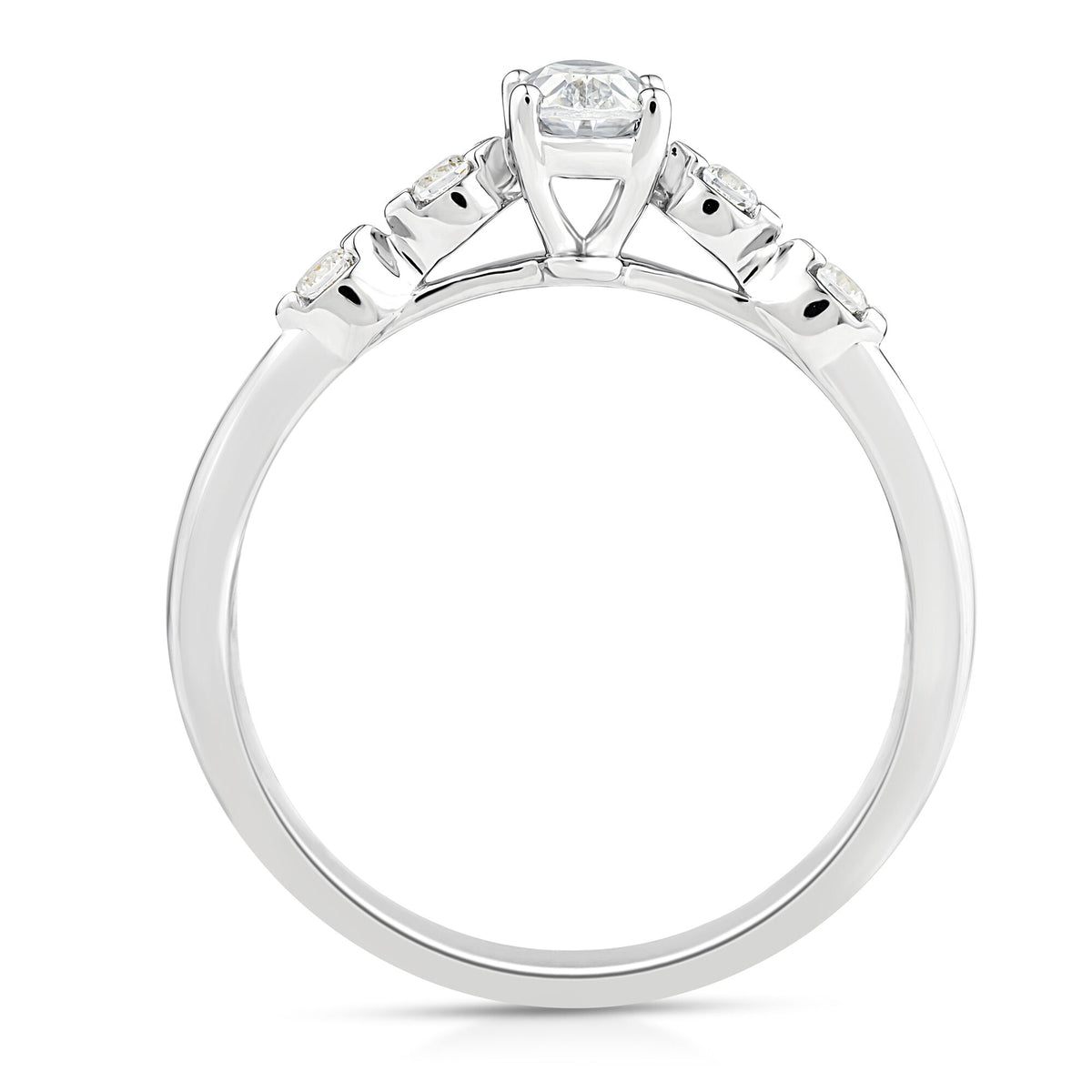 Lab Grown Diamond Oval Promise Ring in 10K White Gold (1/2 ct. tw.)