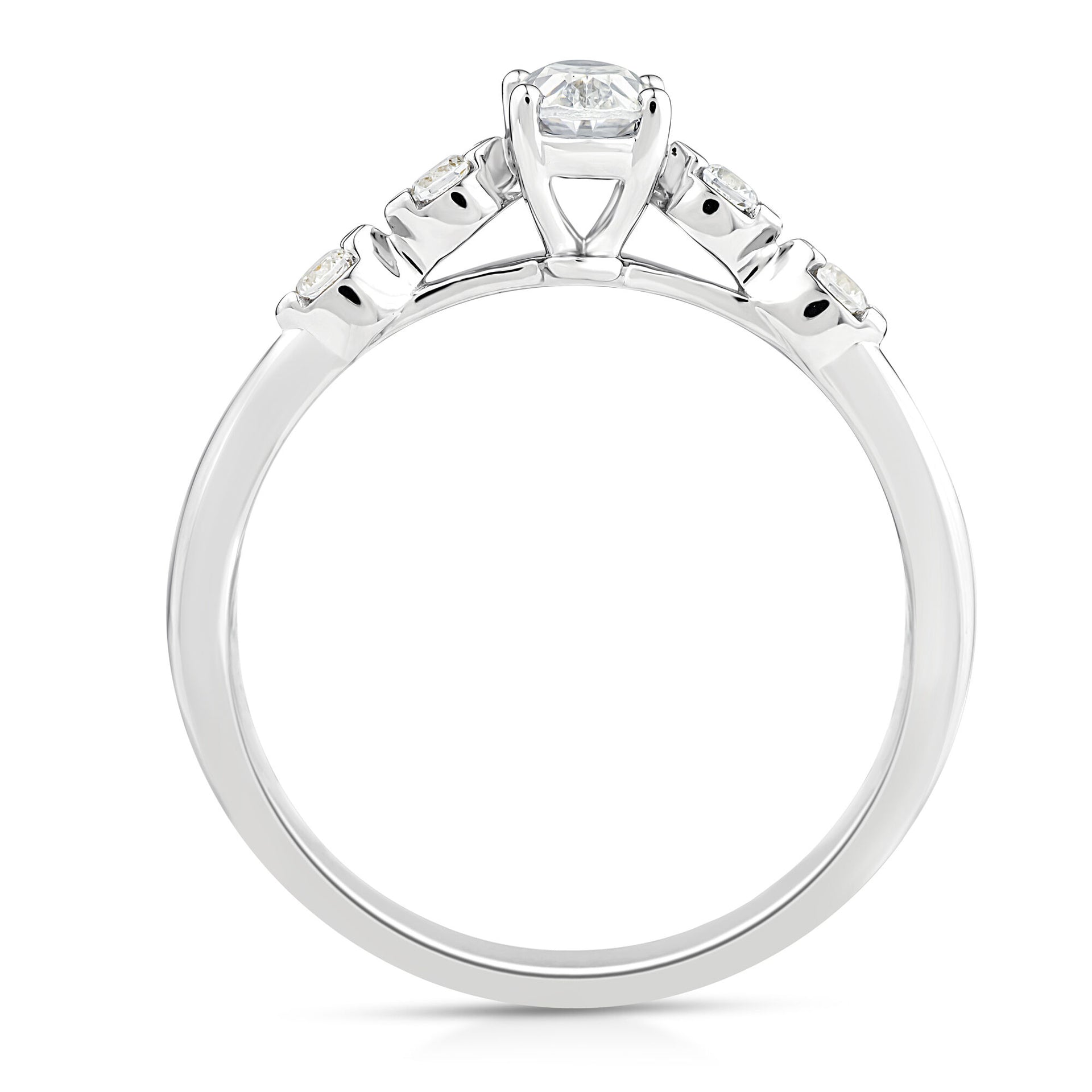 Lab Grown Diamond Oval Promise Ring in 10K White Gold (1/2 ct. tw.)