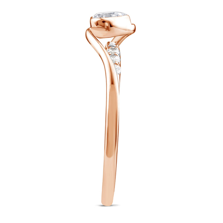 Lab Grown Diamond Heart Ring in 10K Rose Gold (3/8 ct. tw.)