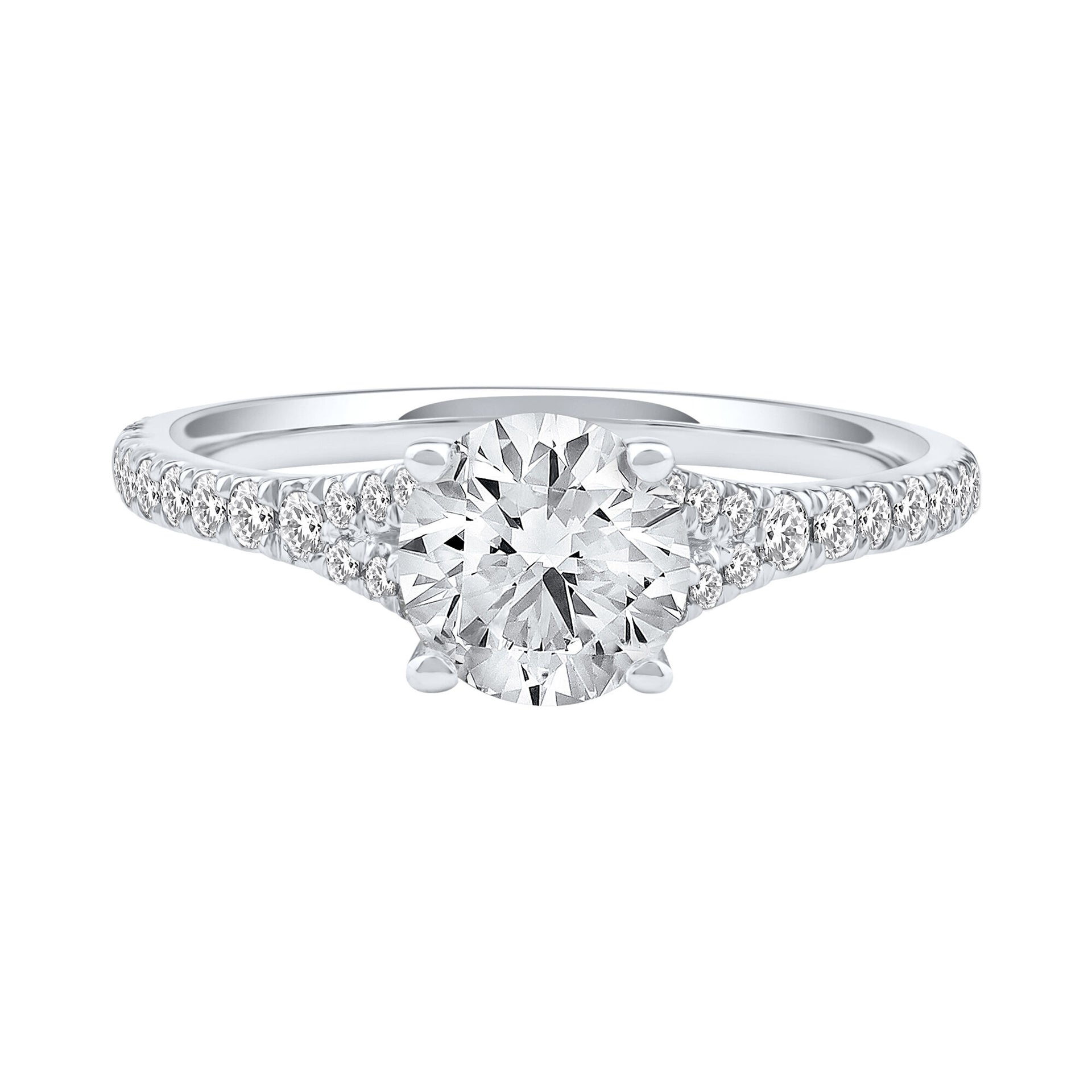 Lab Grown Diamond Engagement Ring in 14K White Gold (1 1/4 ct. tw.)