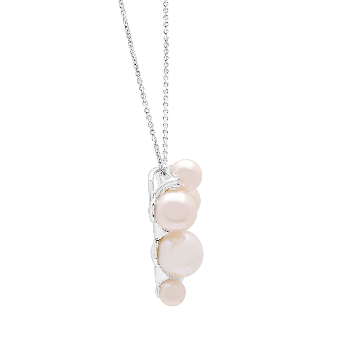 Diamond Accent and Freshwater Cultured Pearl Pendant in Sterling Silver