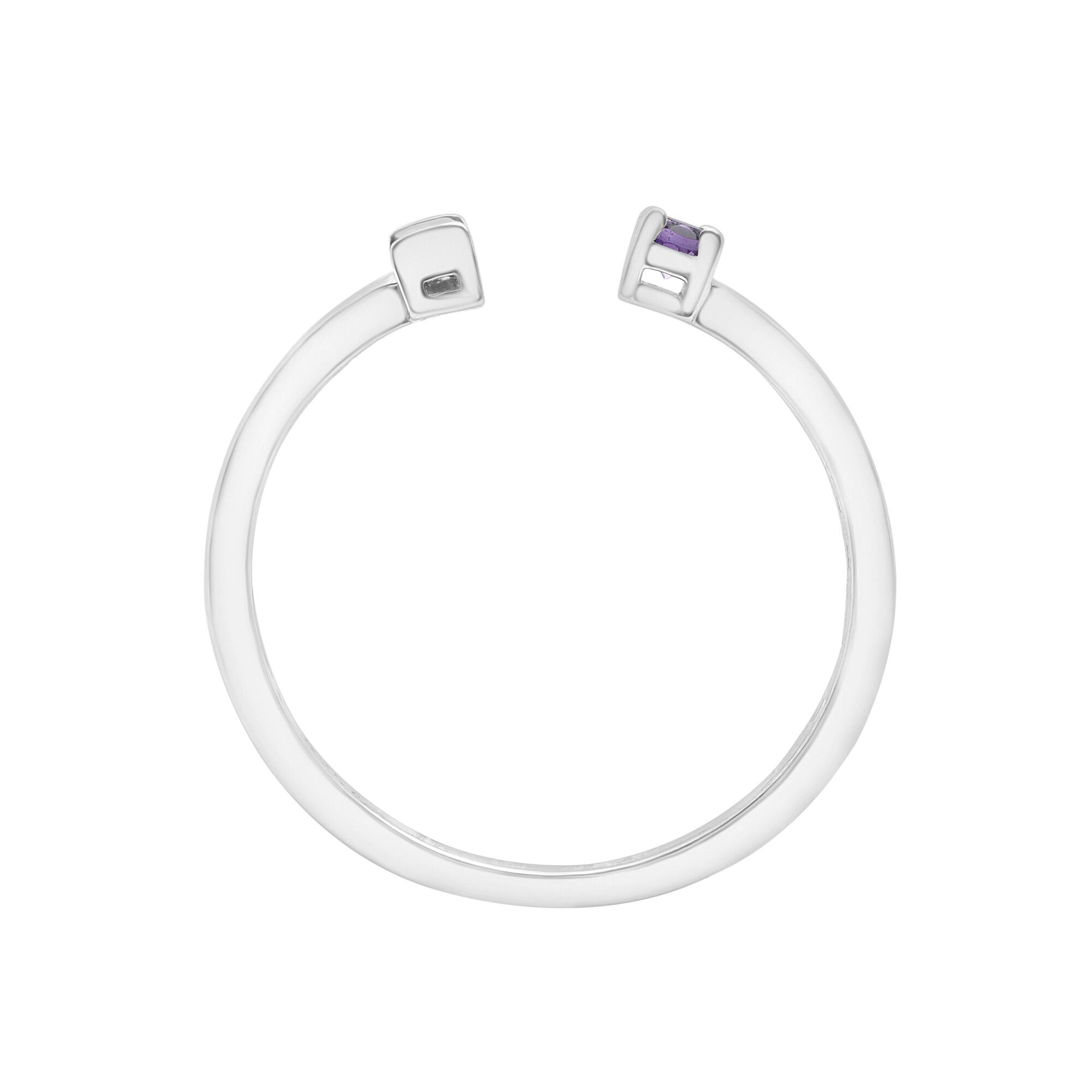 Rose de France and Amethyst Ring in Sterling Silver