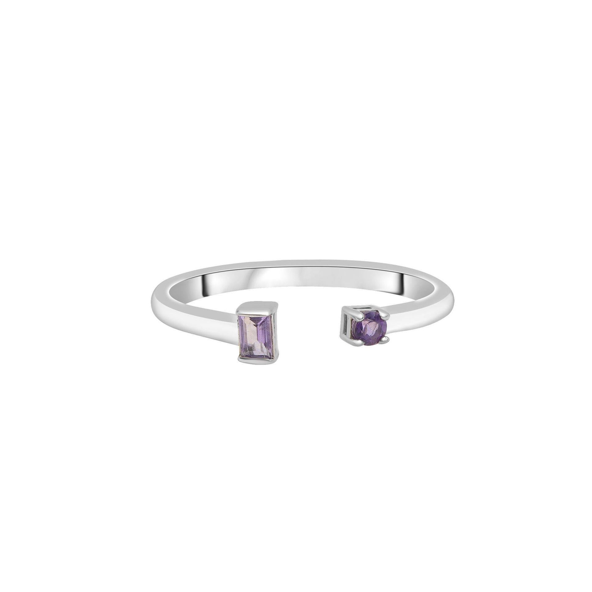 Rose de France and Amethyst Ring in Sterling Silver