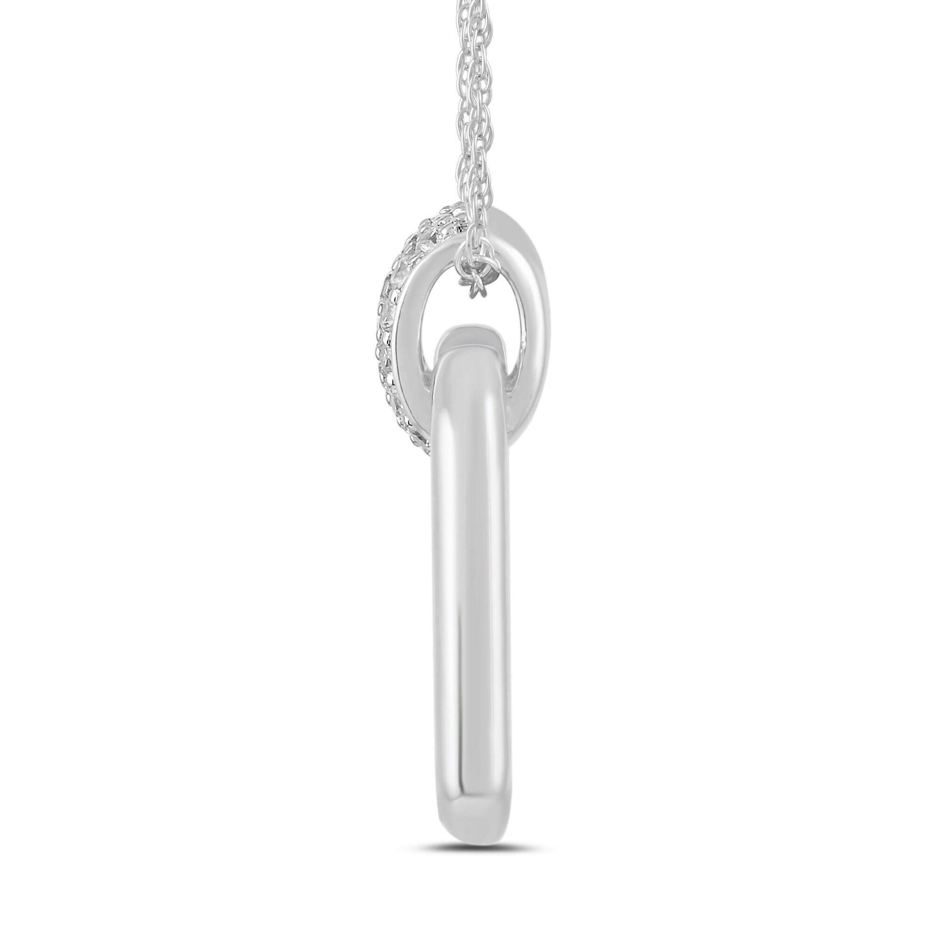 Diamond Door Knocker Pendant in Sterling Silver (1/8 ct. tw.)