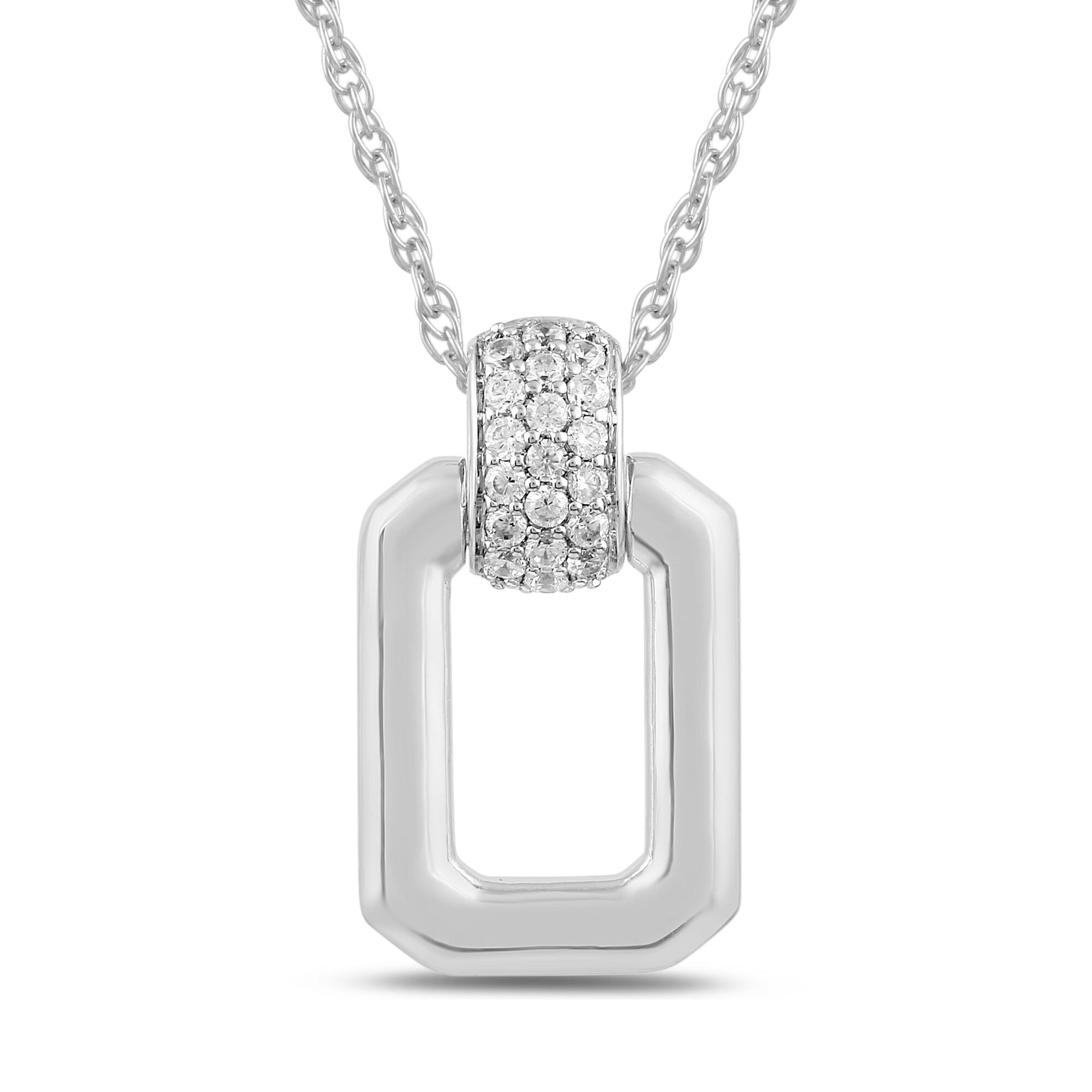 Diamond Door Knocker Pendant in Sterling Silver (1/8 ct. tw.)