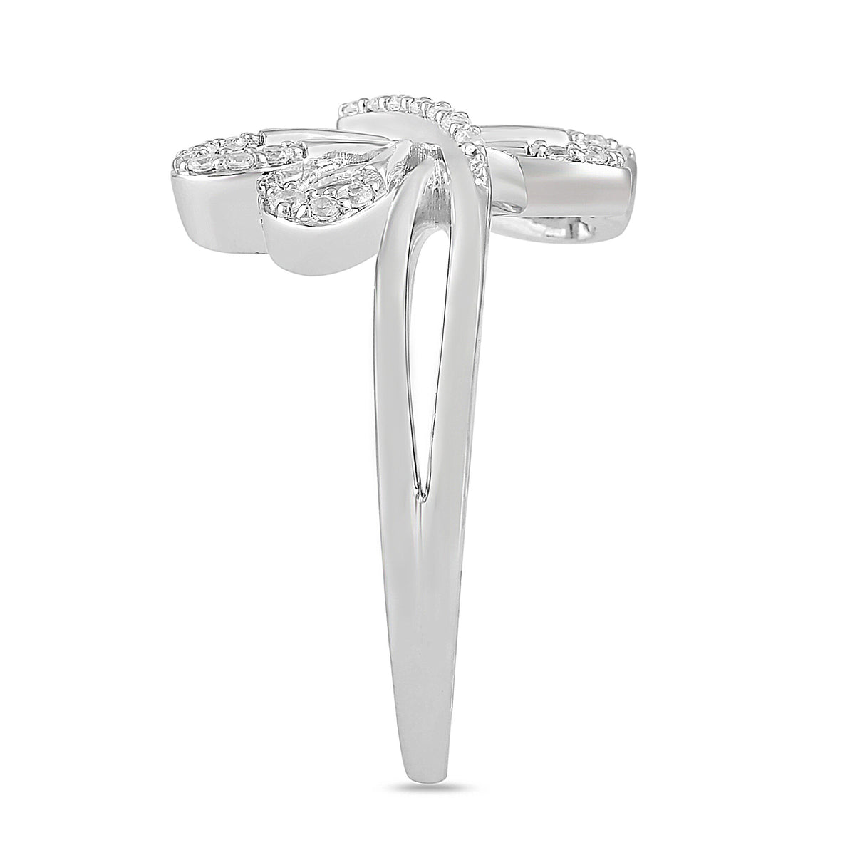Diamond Dragonfly Ring in Sterling Silver (1/8 ct. tw.)