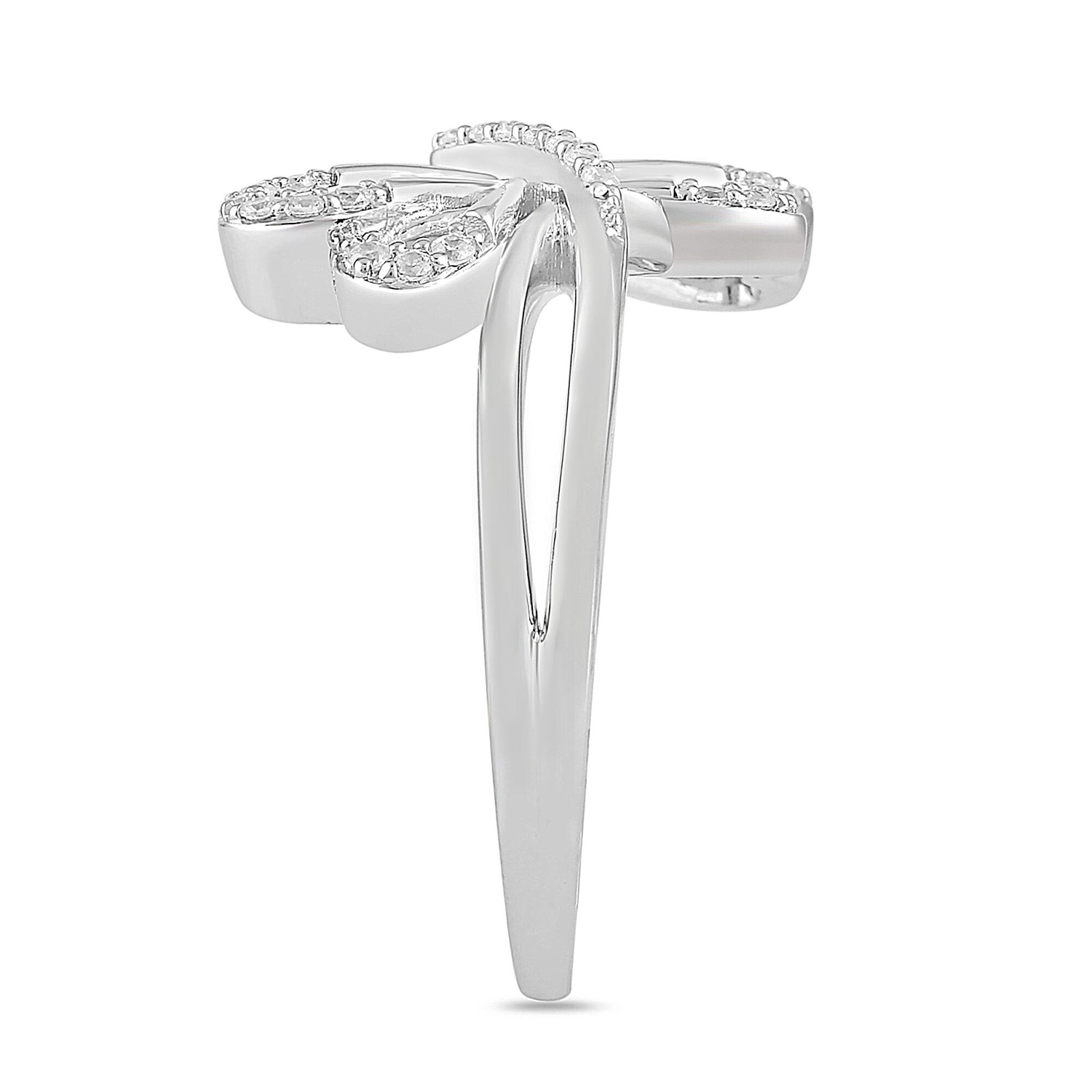 Diamond Dragonfly Ring in Sterling Silver (1/8 ct. tw.)