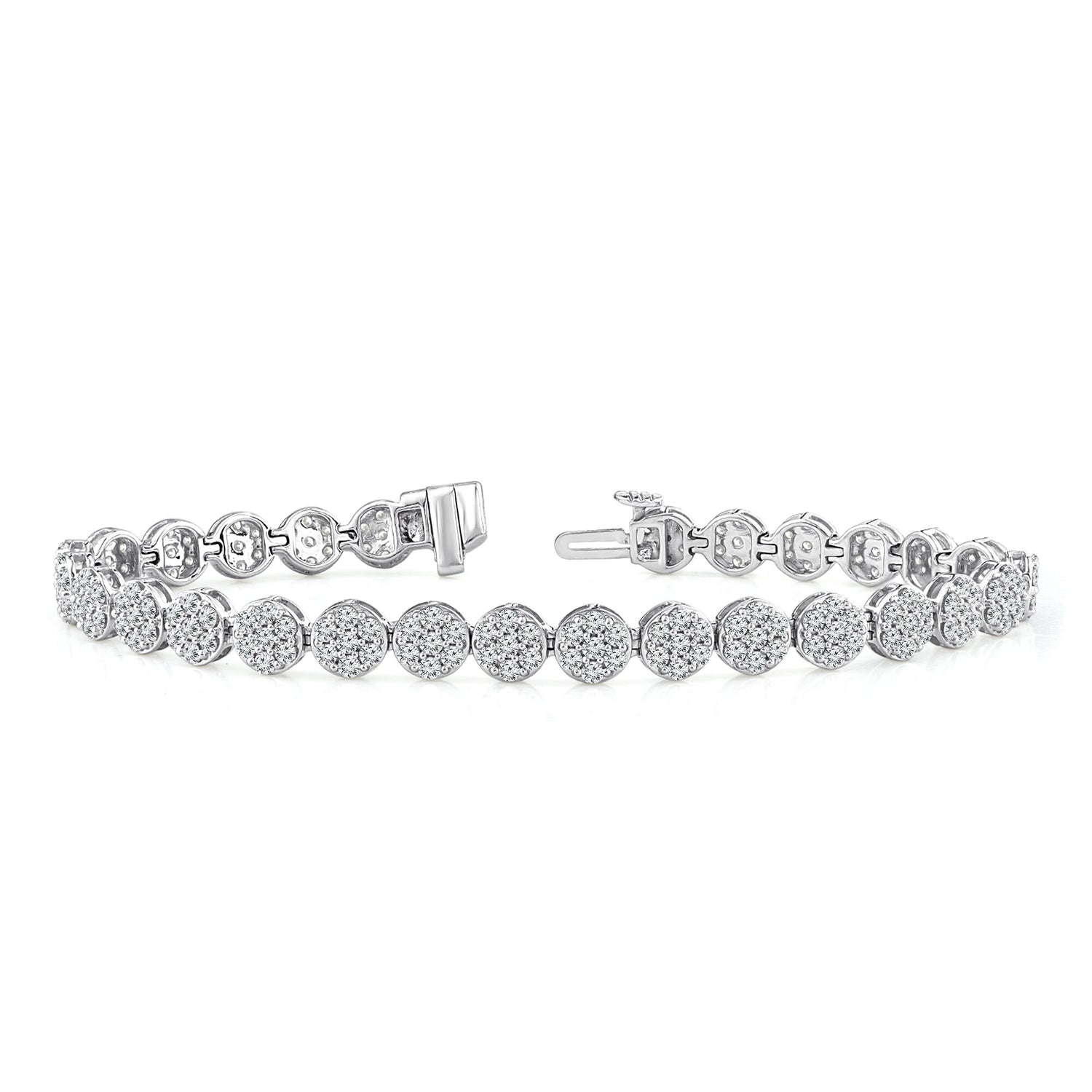 Diamond Cluster Bracelet in 14K White Gold (4 ct. tw.)