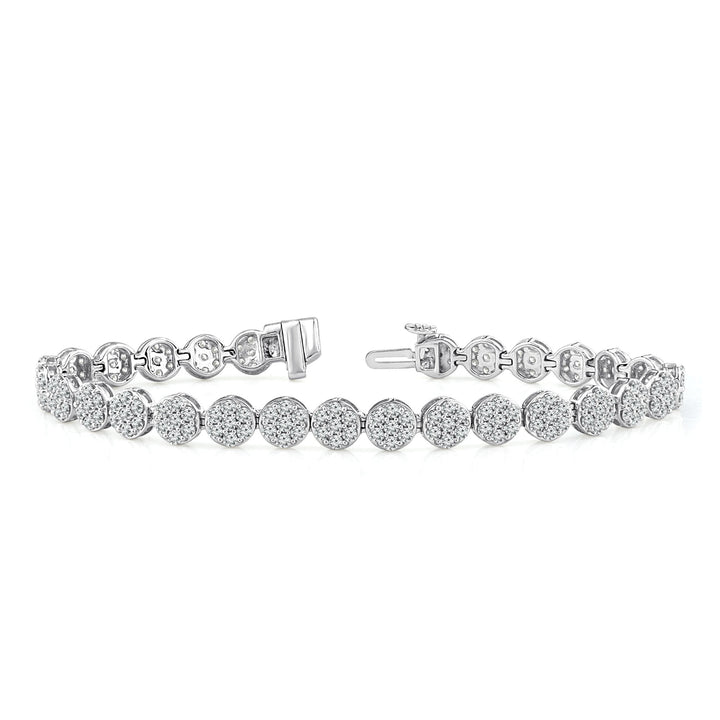 Diamond Cluster Bracelet in 14K White Gold (4 ct. tw.)