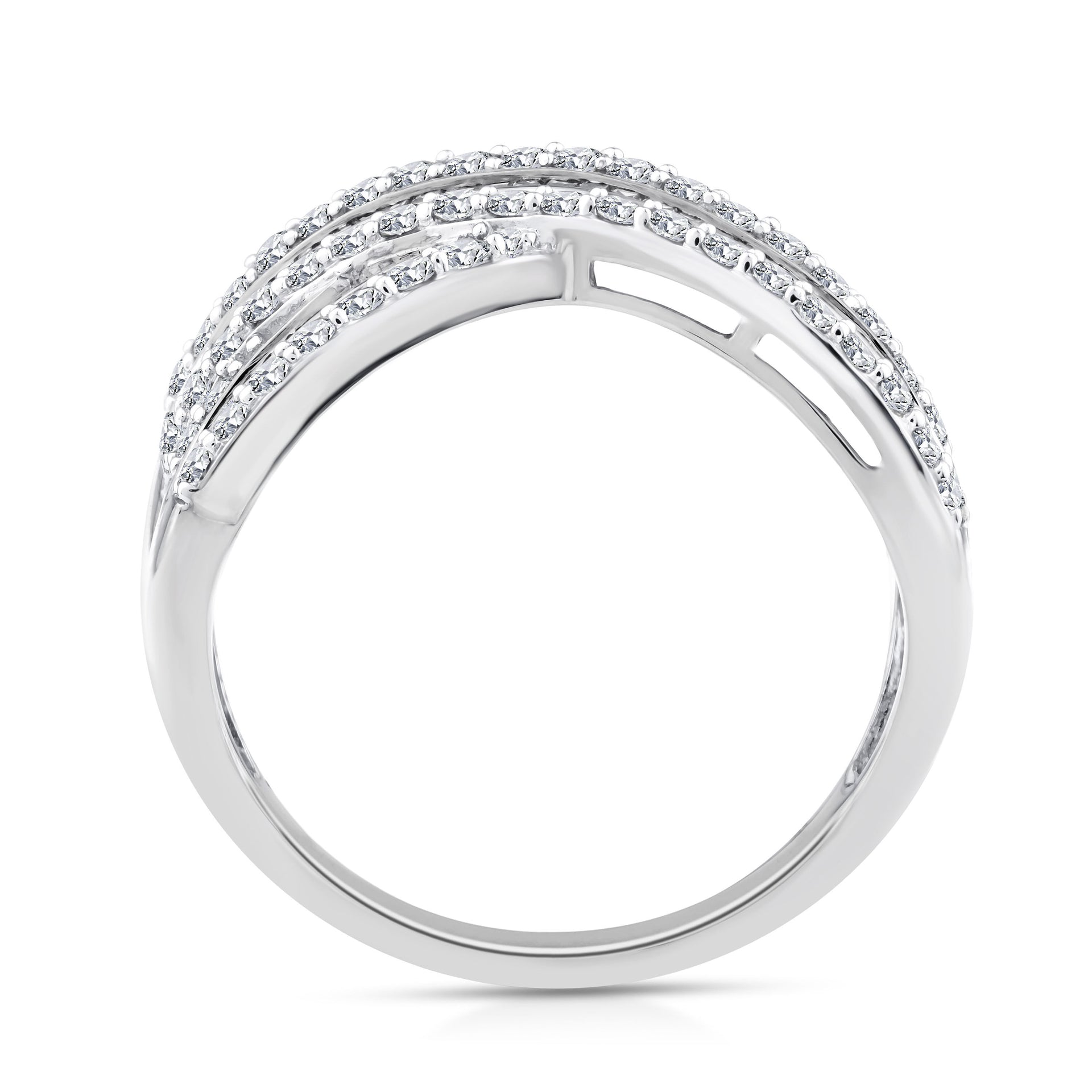 Multi-Row Diamond Band in 10K White Gold (1 ct. tw.)