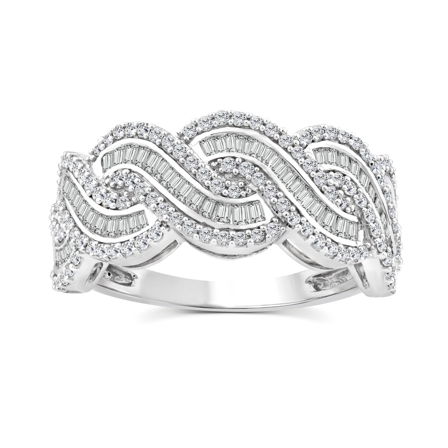 Diamond Woven Band in 10K White Gold (1 ct. tw.)