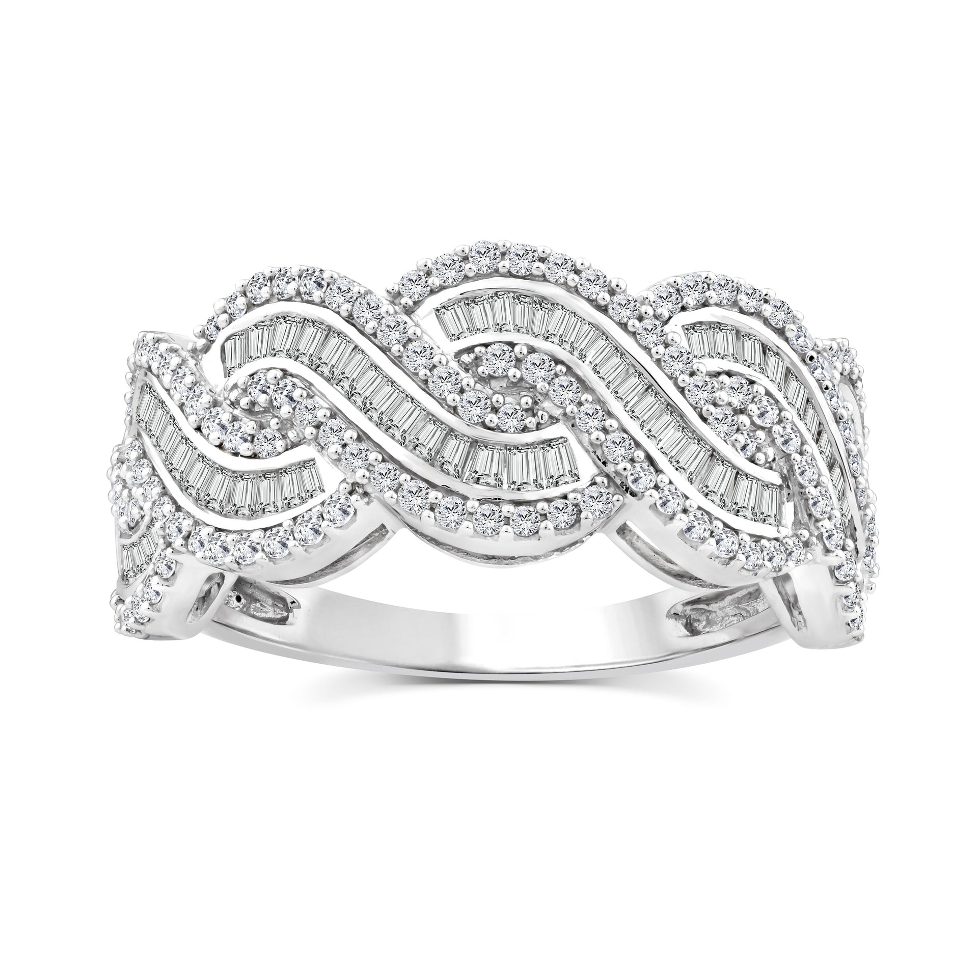 Diamond Woven Band in 10K White Gold (1 ct. tw.)