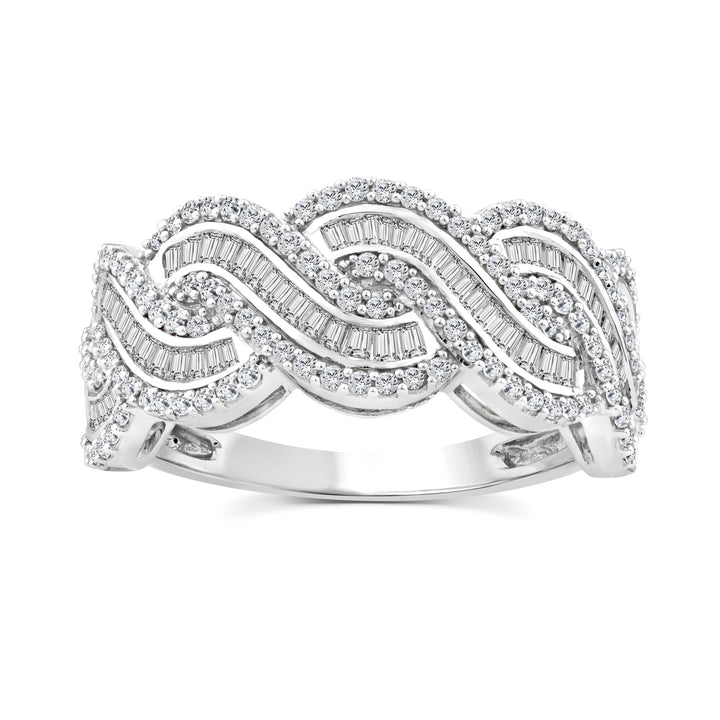Diamond Woven Band in 10K White Gold (1 ct. tw.)