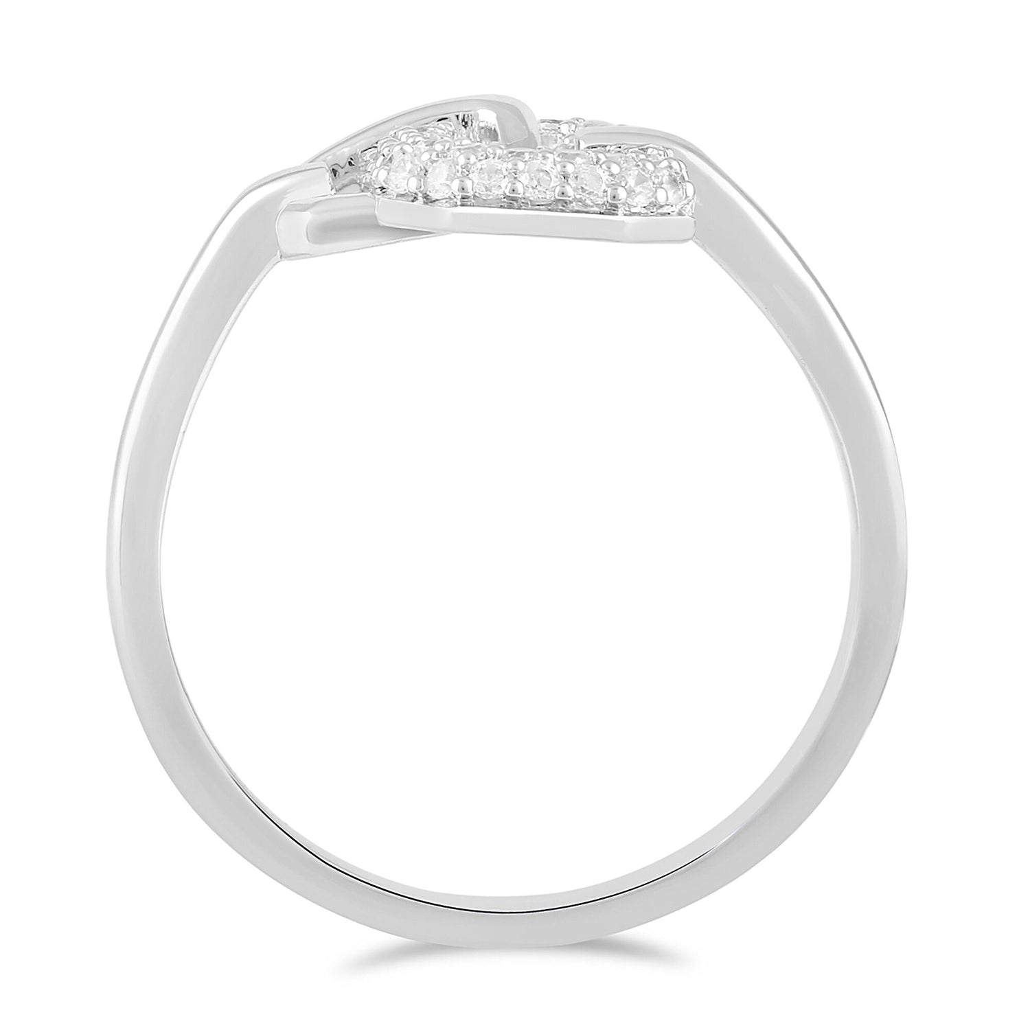 Diamond Oval Interlock Ring in Sterling Silver (1/4 ct. tw.)