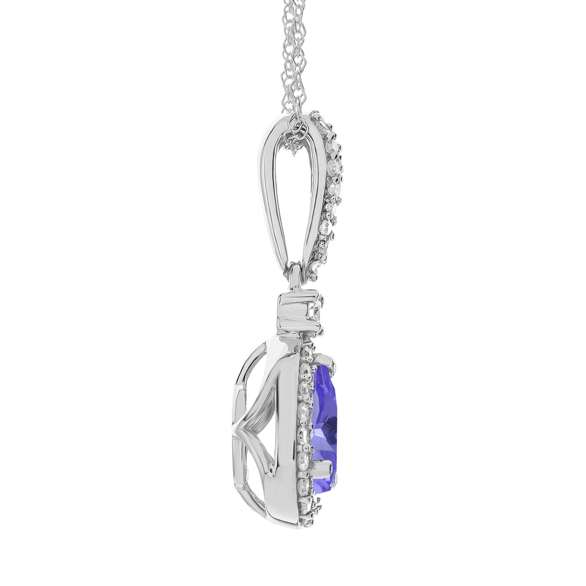 Tanzanite and Diamond Pendant in 10K Yellow Gold (1/5 ct. tw.)